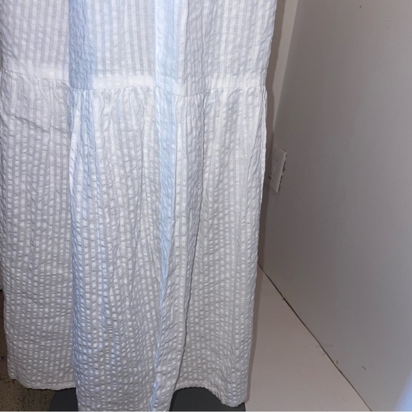 Roan and Ryan Dress Maxi Long Sleeve Tie Waist White Cotton Stripe XS NWT - Picture 4 of 9